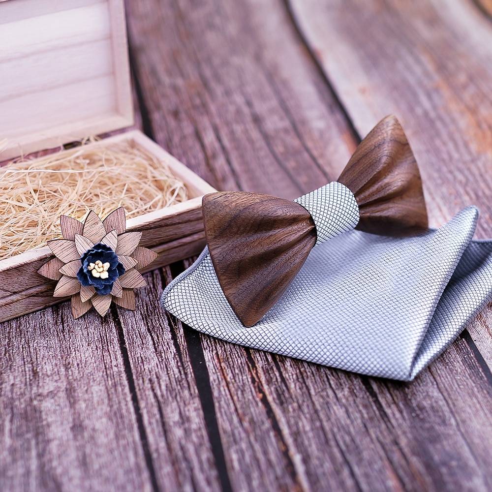 Boy's Fashion Wooden Bow Tie Set Boy's Fashion Wooden Bow Tie Set