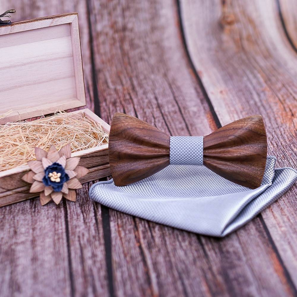 Boy's Fashion Wooden Bow Tie Set Boy's Fashion Wooden Bow Tie Set