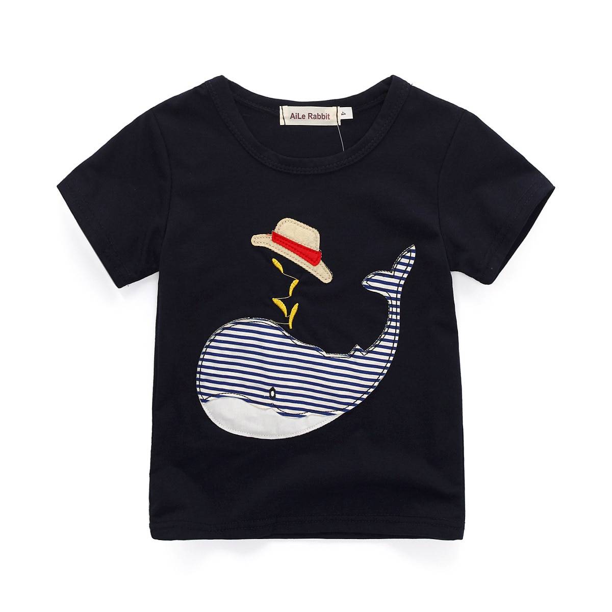 Whale T-Shirt and Denim Pants Cotton Clothing Set for Boys
