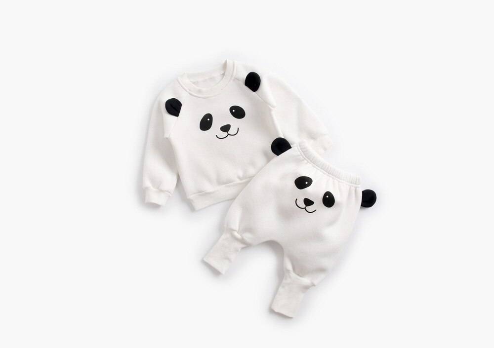 Winter Baby's Cartoon Animal Printed Sweatshirt with Pants Set Winter Baby's Cartoon Animal Printed Sweatshirt with Pants Set